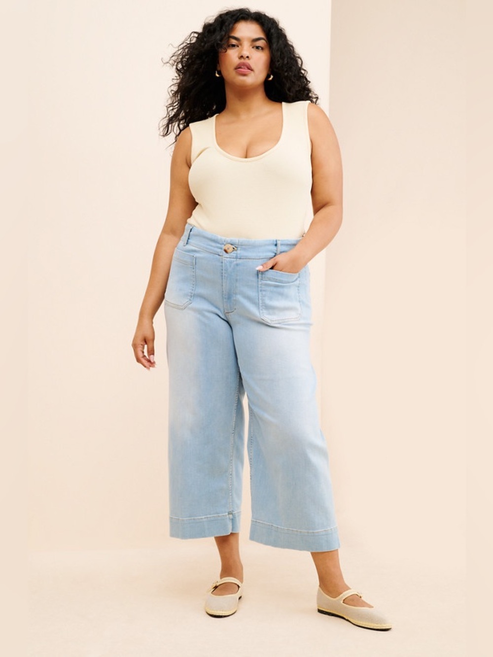 ANTHROPOLOGIE MAEVE ‘Colette’ Wide Leg High-Rise Cropped Denim Jeans